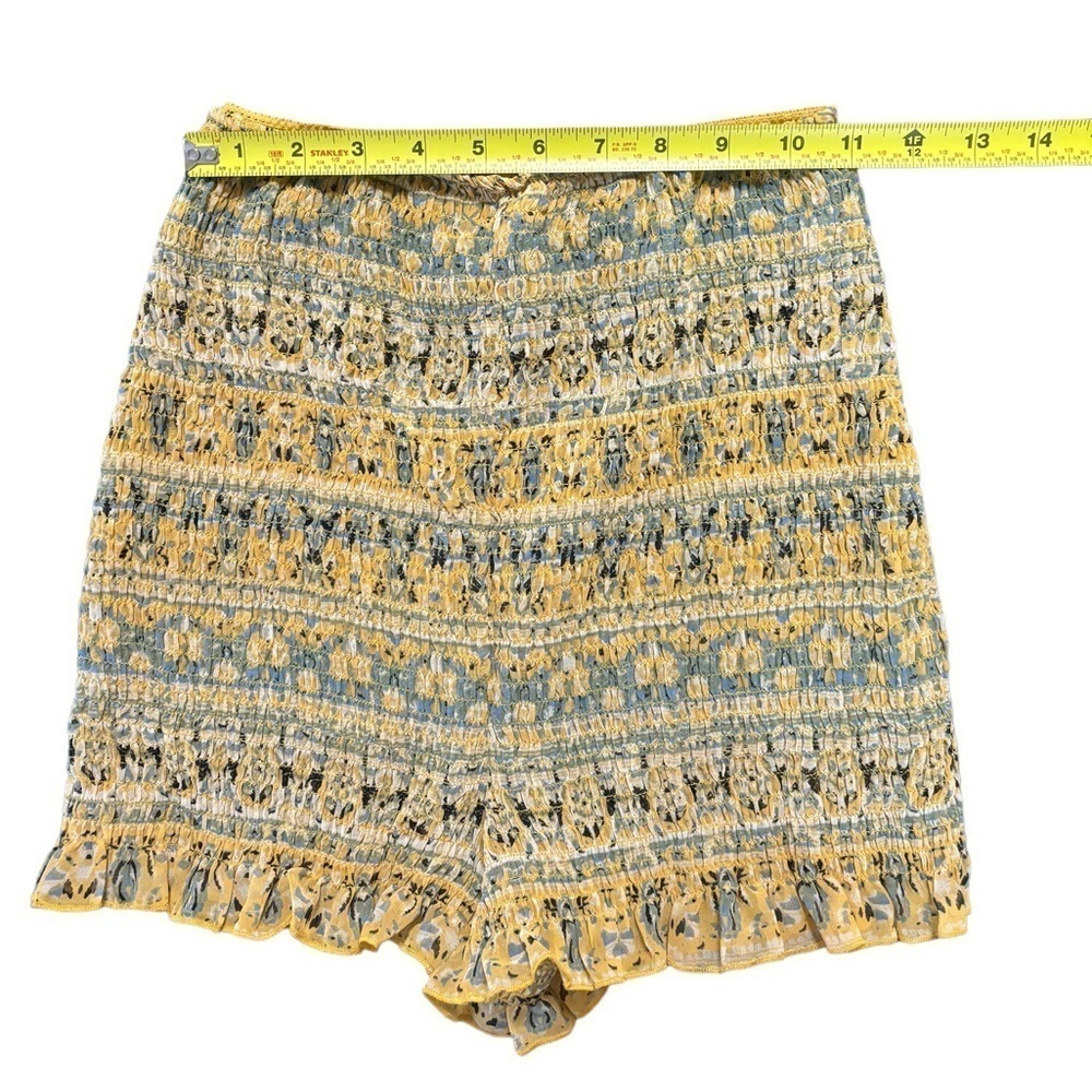 Free People Intimately Dream State Shorts 
Yellow Smocked Pull On Ruffle… - Picture 4 of 10